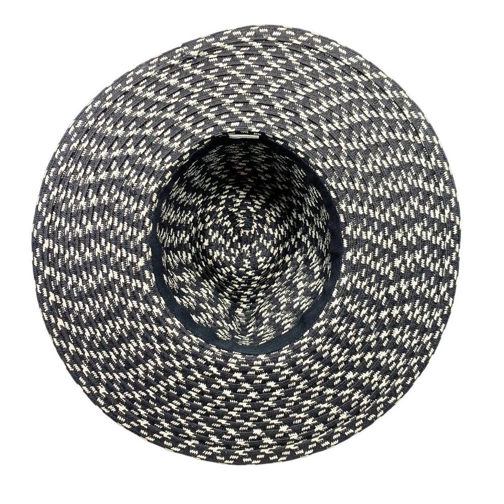 Black & White Straw Feather Fedora - Picture 12 of 13